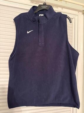NWT Nike Men's Navy blue Fleece 1/4 Zip Coaches Vest DA4965-419 Size M $65